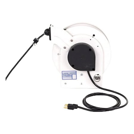 Kh Industries Industrial Cord Reel, 10 A, White, 25 ft RTAN3LW-WW-B16F