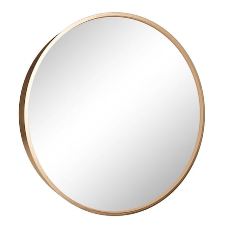 Homeroots 20" Black Metal Round Framed Accent Mirror 691623