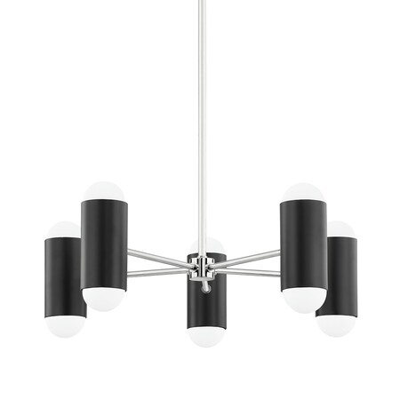 Mitzi Kira 10 Light Chandelier 11.25 In. Polished Nickel/Soft Black H484810-PN/SBK