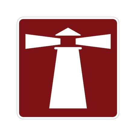 Sign Solutions Usa Lighthouse (Symbol), 24 in W x Square, Aluminum Sign DUS12HWT2424RS-007