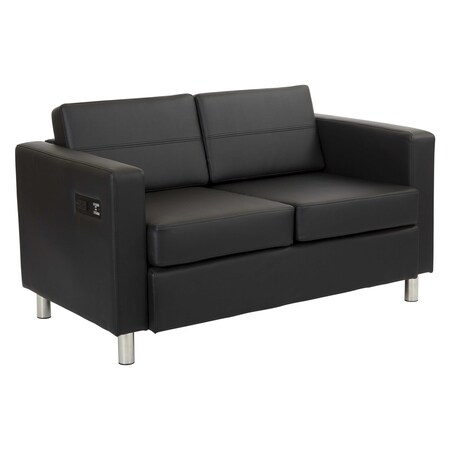 Office Star Products Atlantic Loveseat, Black ATL52-R107