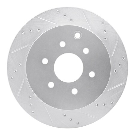 Dynamic Friction Co DFC Brake Rotor - Drilled and Slotted - Silver 631-67093R
