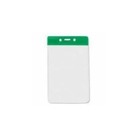 Brady BADGE HOLDER, DATA/CREDIT CARD, VERTICAL TOP-LOAD, GREEN BAR VINYL BADGE HOLDER, SLOT 1820-1054