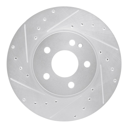 Dynamic Friction Co DFC Brake Rotor - Drilled and Slotted - Silver 631-63158L
