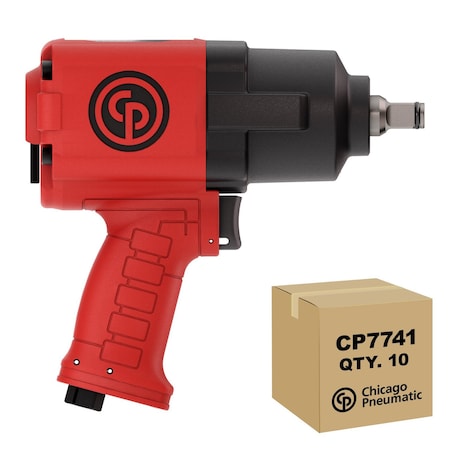 Chicago Pneumatic Air Impact Wrench, 1/2 in, 1/4 in NPT, Torque 715 ft.lb, 10,000 RPM, Twin Hammer, 10PK CP7741-CTN