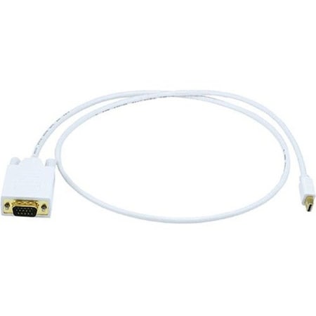 Monoprice White Mini Display Port to VGA Cable, 3ft 32AWG 6002