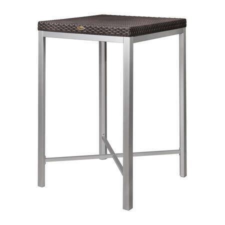Lagoon Russ Rattan Style Bar Table with Aluminum Legs 7022N3-B2LGS