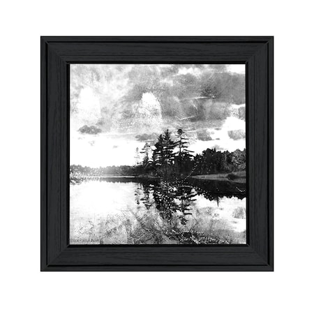Homeroots Lakeside Pines Black Framed Print Wall Art 529599