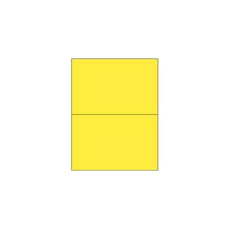 Bubblefast 8 1/2 x 5 1/2'' Yellow Rectangle Laser Labels-2 Labels per Sheet BFLL184Y