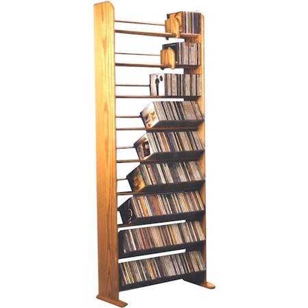 Wood Shed 901 Solid Oak 9 Row Dowel CD Rack 901