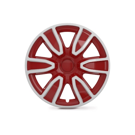 Altertrim 14 in Univ Hubcaps for steel whls, Snap-On, (White & Red Lacq), 4PK CHB-5087-WR-14