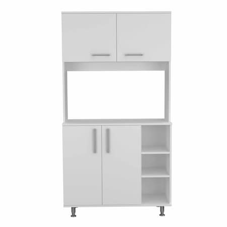 Homeroots 71in Modern White Pantry Cabinet with Five Shelves 403766
