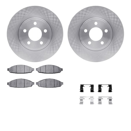 Dynamic Friction Co DFC Brake Rotor with 5000 Brake Pads and Hardware Kit 6512-56110