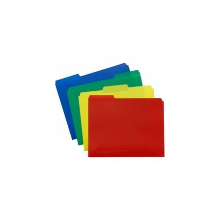 Smead Top Tab Poly Colored File Folders, 1/3-Cut Tabs: Assorted, Letter, 0.75" Exp, Assorted Colors, 12PK 10505