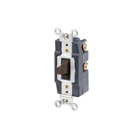 Leviton Wall Switch, 1 hp, Toggle, 20 A, Brown 1257