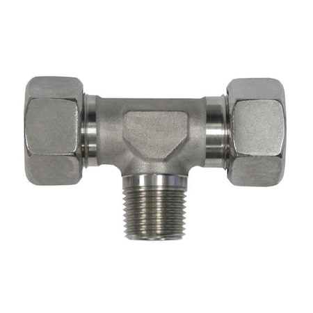 Brennan Industries Six Male NPT, Branch Tee, Stainless D2601-S12-S12-06-SS