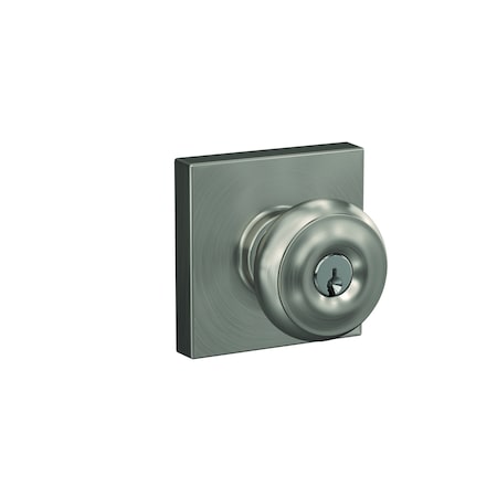 Schlage Residential Schlage Custom Georgian Knob with Collins Rose Keyed Entry Lock C Keyway with 16211 Latch and F51AGEO619COL