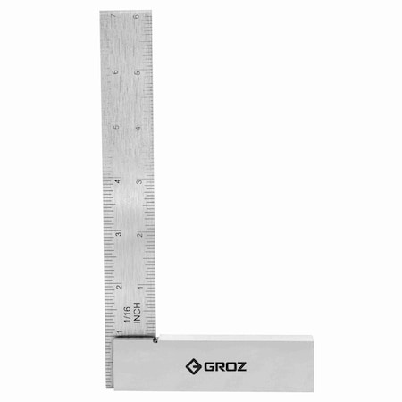 Groz Steel Square, Graduated, Workshop, 6" 01143