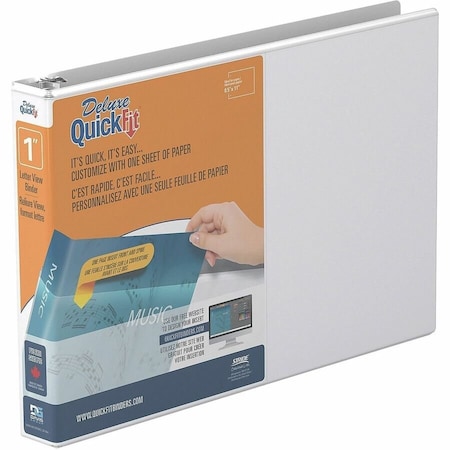 Quickfit Round Ring Deluxe Letter Spreadsheet Binder, White STW97110