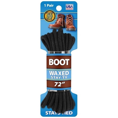 Shoe Gear Boot Lace, Round, Black, 72 in L 1N311-32