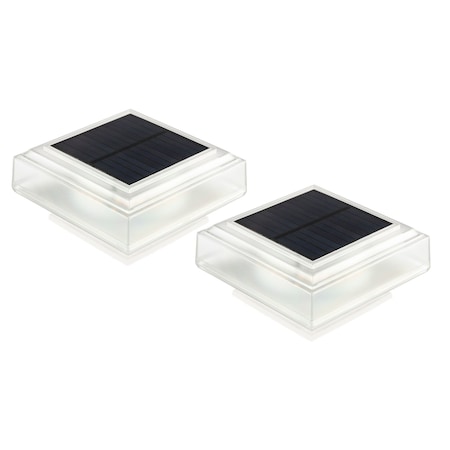 Pure Garden Solar Post Cap Lights 2 Waterproof LED Solar Powered Lights for Wooden or Vinyl Fence Post Caps 50-LG1505