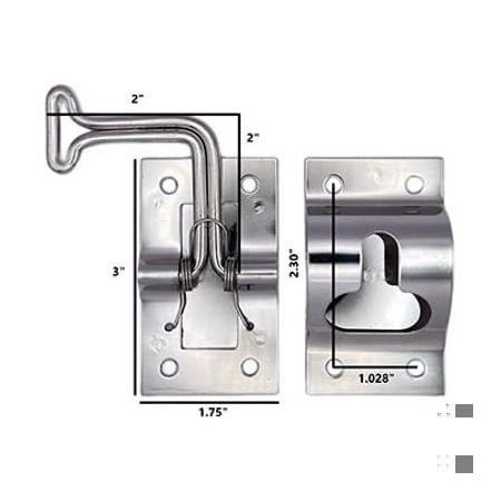 Rv Designer ENTRY DOOR HOLDER - STAINLESS STEEL - 90 DEGREE - SELF CLOSING E277