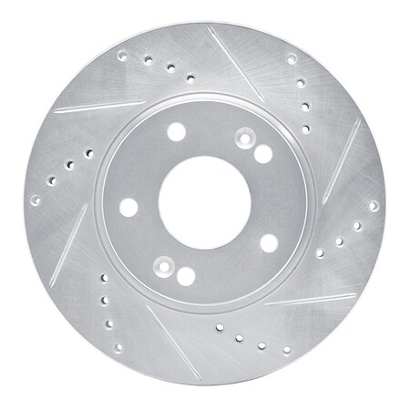 Dynamic Friction Co DFC Brake Rotor - Drilled and Slotted - Silver 631-21011R