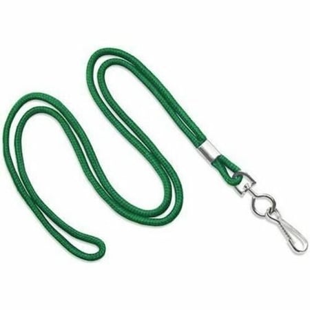 Brady LANYARD STANDARD, GREEN, ROUND WOVEN LANYARD W/NICKEL PLATED STEEL SWIVEL HOOK 2135-3004