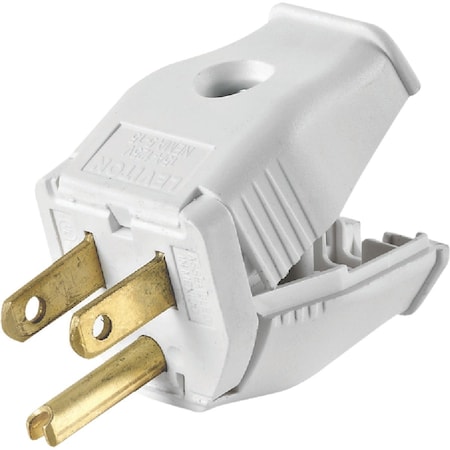 Leviton 15A 125V 3-Wire 2-Pole Clamp Tight Cord Plug White 002-3W101-0WH
