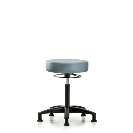 Blue Ridge Ergonomics Vinyl Stool, Med Bench, Glides, Storm BR-VMBSO-RG-NF-RG-8822