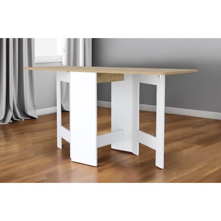 Homeroots 24" Brown And White Folding Sled Base Dining Table 530199