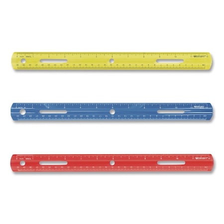Westcott Plastic Ruler, Standard/Metric, 12" Long, Randomly Assorted Colors 10526-001