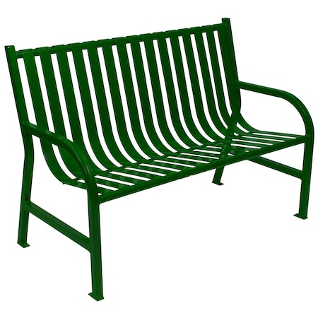 Witt Industries 6 Ft. Outdoor, Slatted Metal Bench, Green M4-BCH-GN