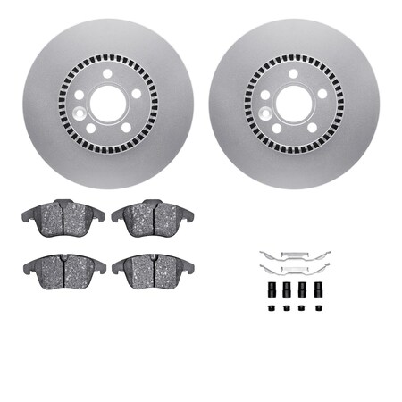 Dynamic Friction Co DFC GEOSPEC Coated Rotors with 5000 Brake Pads - Ceramic and Hardware 4512-27099