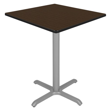 Regency Square Cain Medium X-Base Cafe Table, 36 in W, 36 in L, Neo Walnut TCB3636NWGY