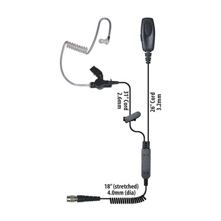 Klein Electronics Patriot 2-Wire Surveillance Earpiece with Quick Disconnect Connector PATRIOT-QD