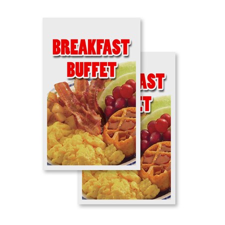 Signmission Breakfast Buffet, Vinyl Decals Only 24 Inch x 36 Inch, Vinyl Decal, 2PK DSB-2436-2PACK-Breakfast Buffet