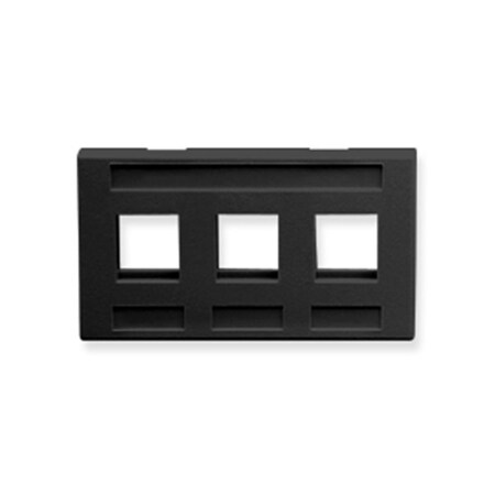 Maxpower 3-Port Mod Furn Faceplate Black MA561449