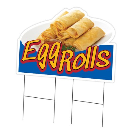 Signmission Egg Rolls Die Cut Yard Sign & Stake outdoor plastic coroplast window, C-DC-2436-DS-Egg Rolls19 C-DC-2436-DS-Egg Rolls19