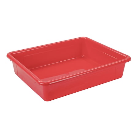Storex Flat Storage Tray, Red, 5PK 62518U05C