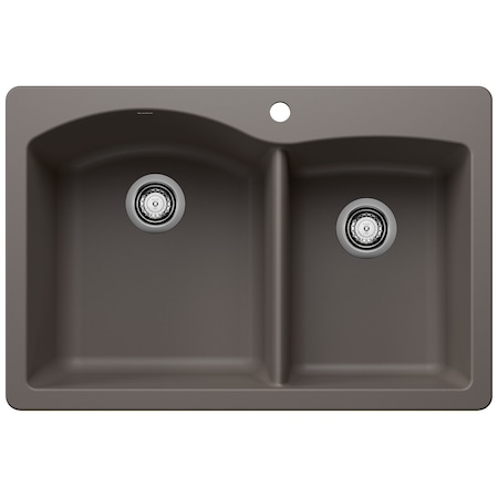 Blanco Diamond 1-3/4 Bowl Dual Deck, Volcano Grey 443100