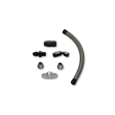 Superjock 20 in. Long Line - Universal Oil Drain Kit for Gt Series Top Mount Turbo Setups SU358049