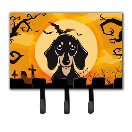 Carolines Treasures Halloween Smooth Black And Tan Dachshund Leash and Key Holder BB1773TH68