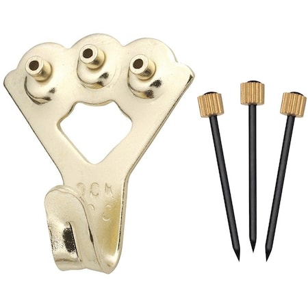 Ook Picture Hanger, 100 lb, Steel, Brass, Gold 50027
