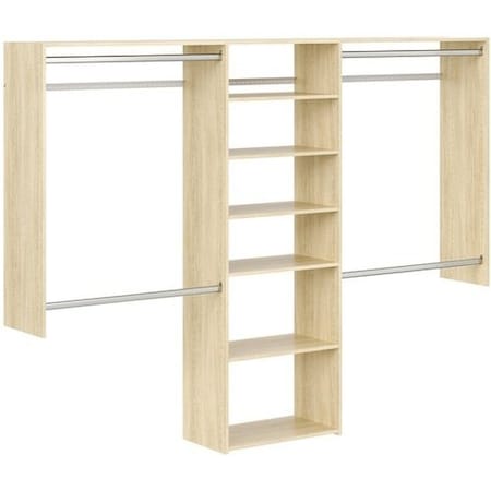 Easy Track 4ft-8ft W DeluxePlus Shelving Closet Kit, Honey Blonde PH79-MJ