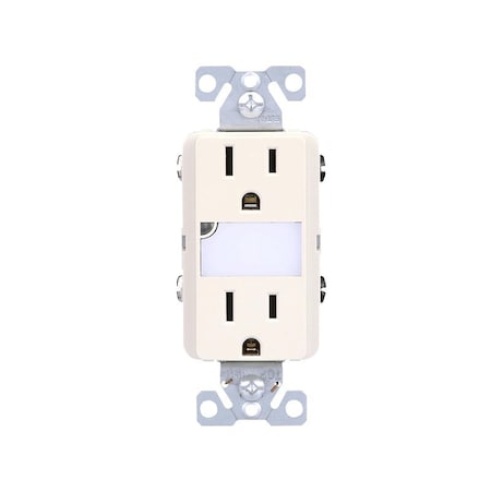 Eaton Wiring Devices Duplex Straight Blade Receptacle, 5-15R, 15 A, 120/277V AC, 2 Pole, 3 Wire, Flush Mount, Grounded TR7734LA-KB-L