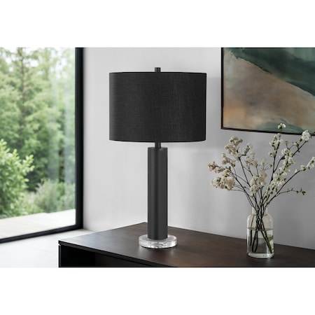Monarch Specialties Lighting, 28 in.H, Table Lamp, Black Metal, Black Shade, Contemporary, Modern I 9658