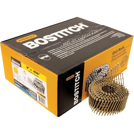 Bostitch 15 Degree Wire Weld Galvanized Coil Siding Nail 2'' x .090'', 3600 Ct. C6R90BDG
