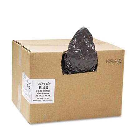 Webster 2-Ply Low-Density Can Liners- 31-33gal- 0.63 mil- 33 x 39- Black- 250-Carton, 250PK 333916B