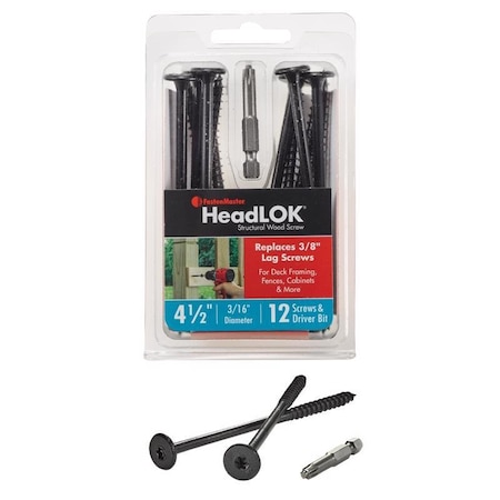 Fastenmaster HeadLok 4-1/2 in. L Torx Ttap Coarse Structural Wood Screws, 12PK FMHLGMTT412-12